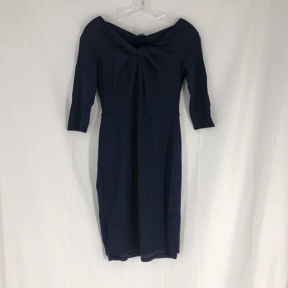 BAILEY 44 Lloyd Dress Women M Navy Blue Boat Neck Casual Viscose USA Made